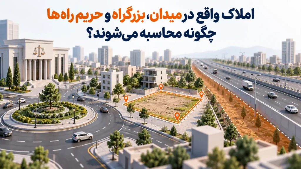املاک واقع در میدان، بزرگراه و حریم راه‌ها چگونه محاسبه می‌شوند؟